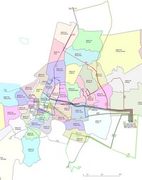 map Bangkok neighborhoods and bus lines