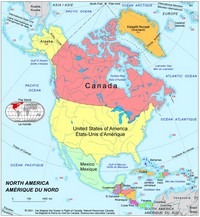 Map of North American countries