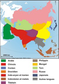 Map of languages in Asia