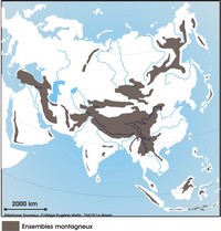 Relief map of Asia