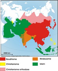 Map of religions in Asia