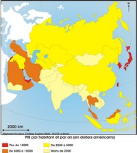 Map of revenues in Asia.