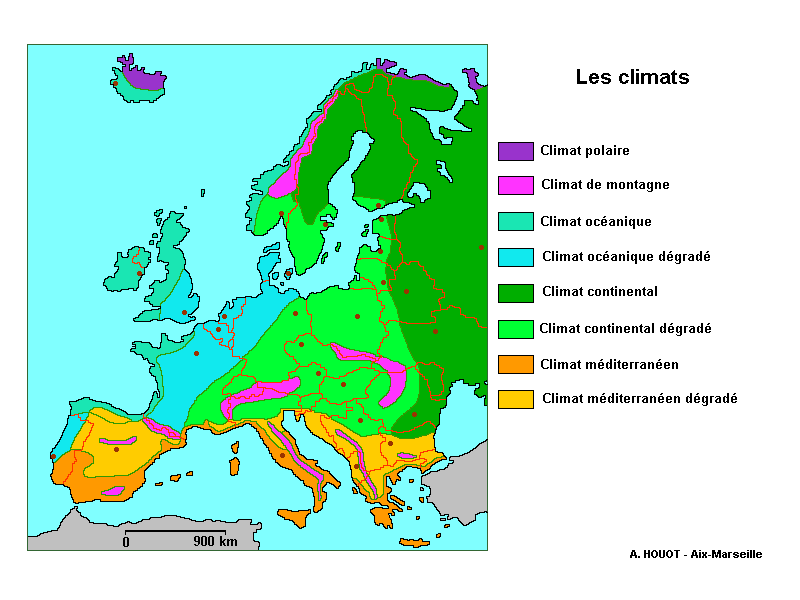 Map of European climates.