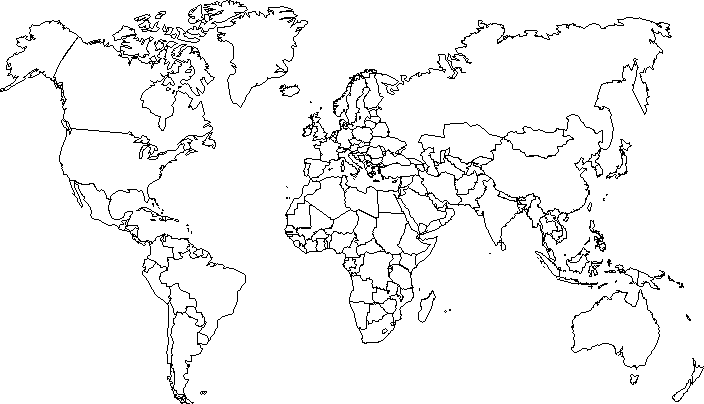 Blank world map to complete.
