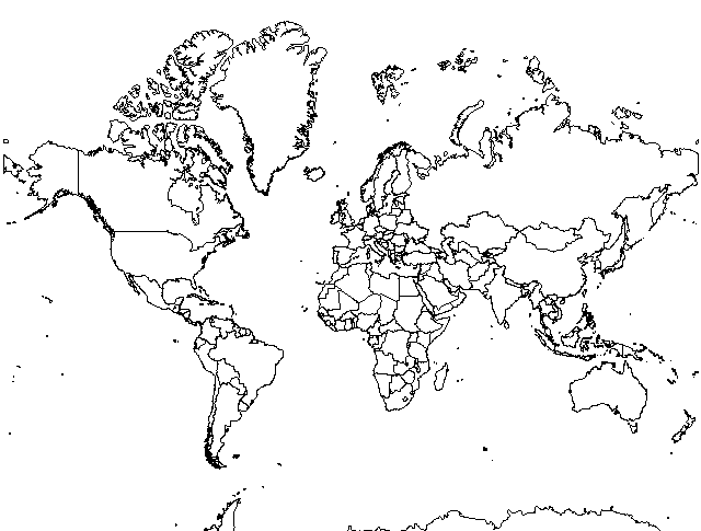 Blank world map.
