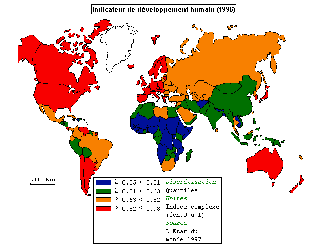 Map of the Human Development Index.