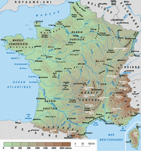 Relief Map of France.