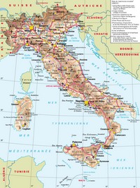 Road map of Italy.