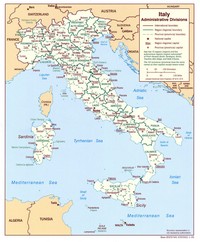 Map of regions of Italy