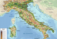 Relief Map of Italy.