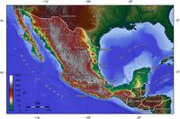 Relief Map Mexico altitude meter scale cities