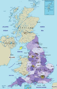 Grande carte du Royaume Uni avec les villes et les aéroports.