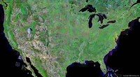 Satellite map of the United States.