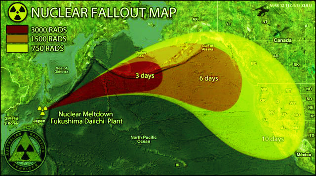 The radioactive cloud after the explosion of Fukushima