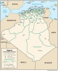 Administrative map of Algeria