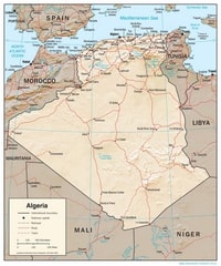 Road map of Algeria