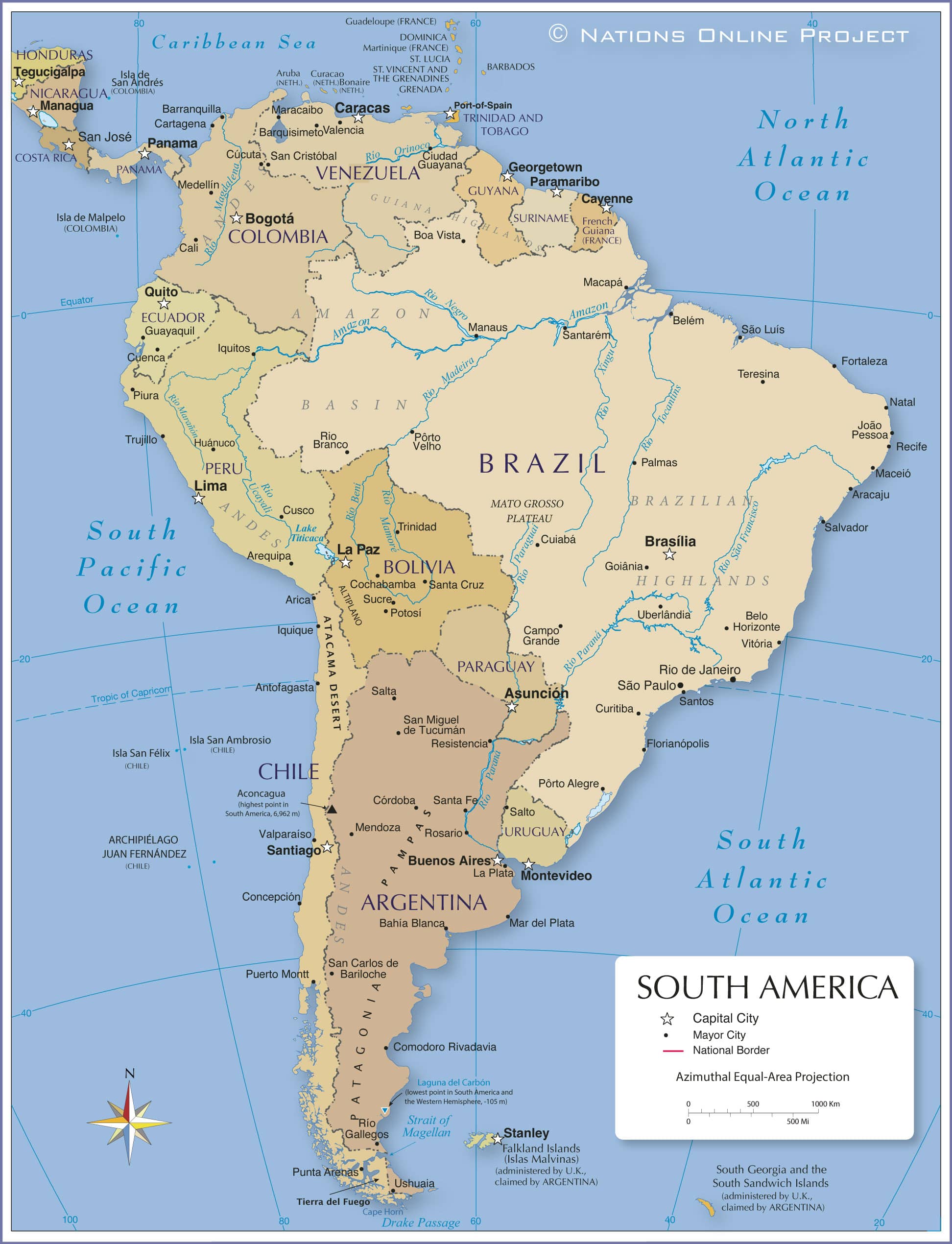 Map of continents : America