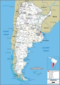 Road map of Argentina