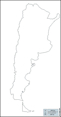 Blank map of Argentina