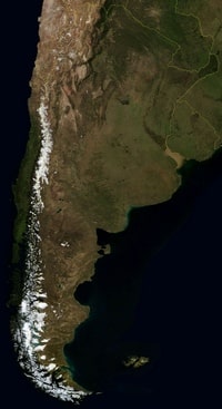 Satellite picture of Argentina