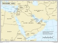 Map western Asia countries capitals cities