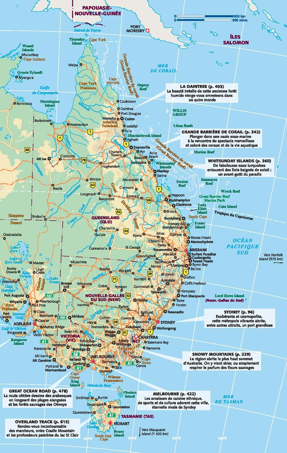 East Coast Australia 640 X 1400mm Laminated Wall Map | canoeracing.org.uk