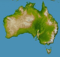 Relief Map of Australia.