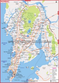 Map of the various districts (district) of Bombay (Mumbai)