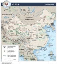 China map Great Wall historical sites