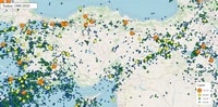 map history of earthquakes in Turkey between 1900 and 2020