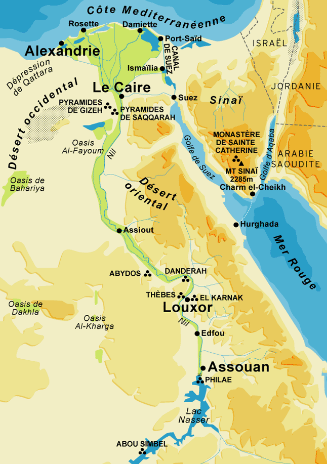 Map of ancient Egypt. Map of ancient Egypt.