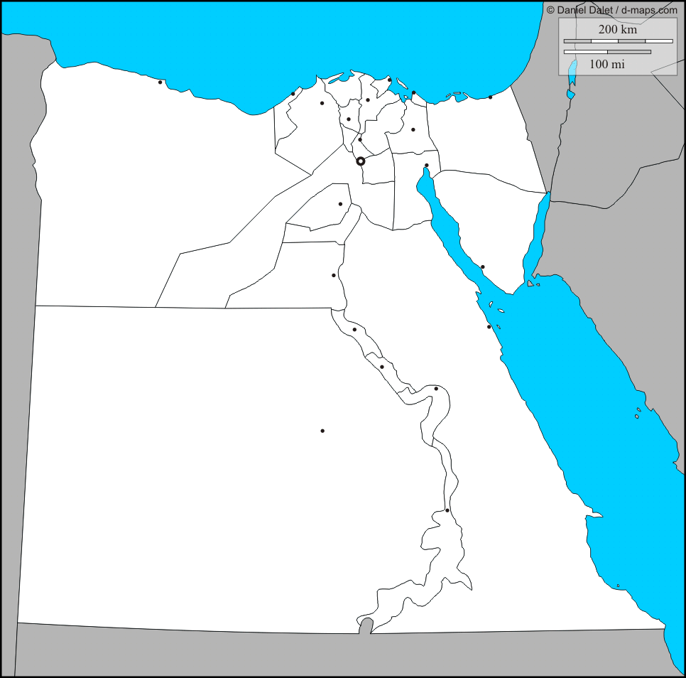 Blank map of Egypt.