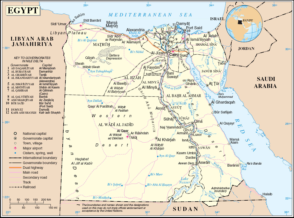 Large map of Egypt with the cities. Large map of Egypt with the cities.