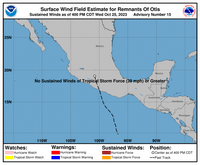 Hurricane Otis past track