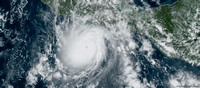 Satellite photo Hurricane Otis hitting Mexico