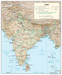 India map cities roads states scale