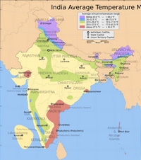 India map average annual temperature