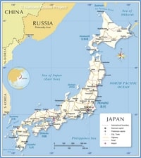 Map Japan cities roads airport