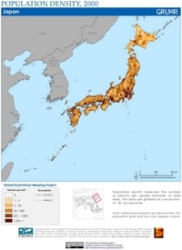 Japan population density map