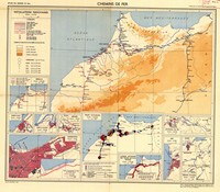 Old Map of the rail system in Morocco (trains, stations)