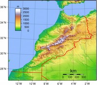 Relief map with altitude and without the cities