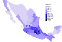 Map Mexico population density state