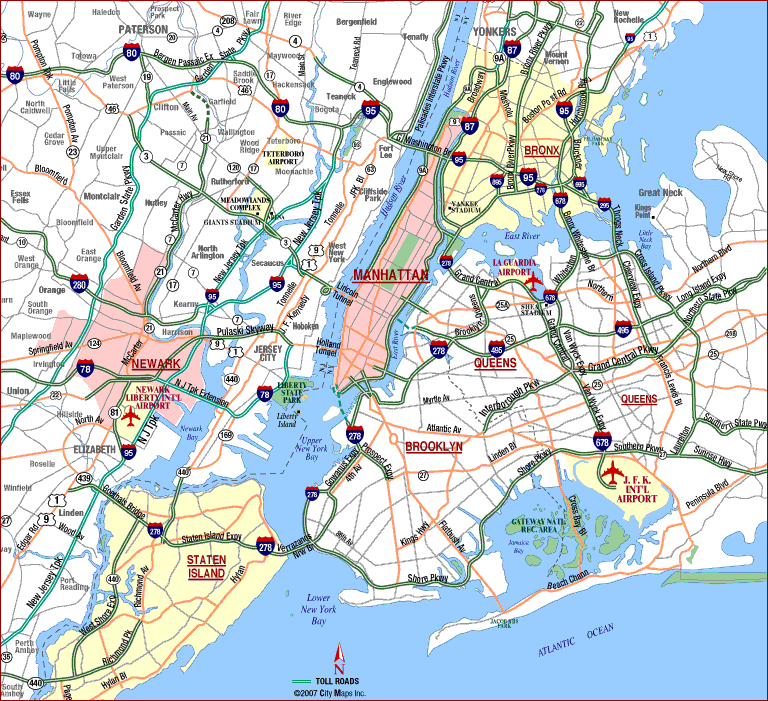 Map Of Cities New York City