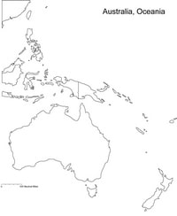 Oceania blank map