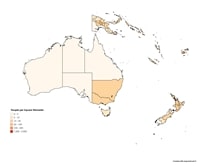 Oceania map population density