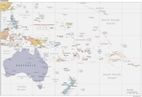 Oceania political map countries colors capitals