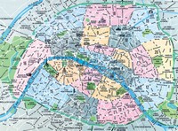 Map of roads in Paris.