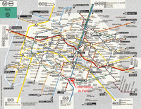 Metro map of Paris.