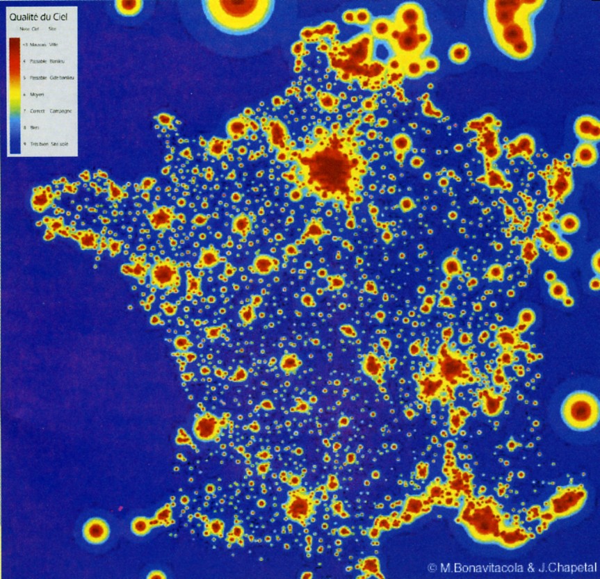 Suitability map of the sky in France