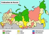 Map of Russia with federations